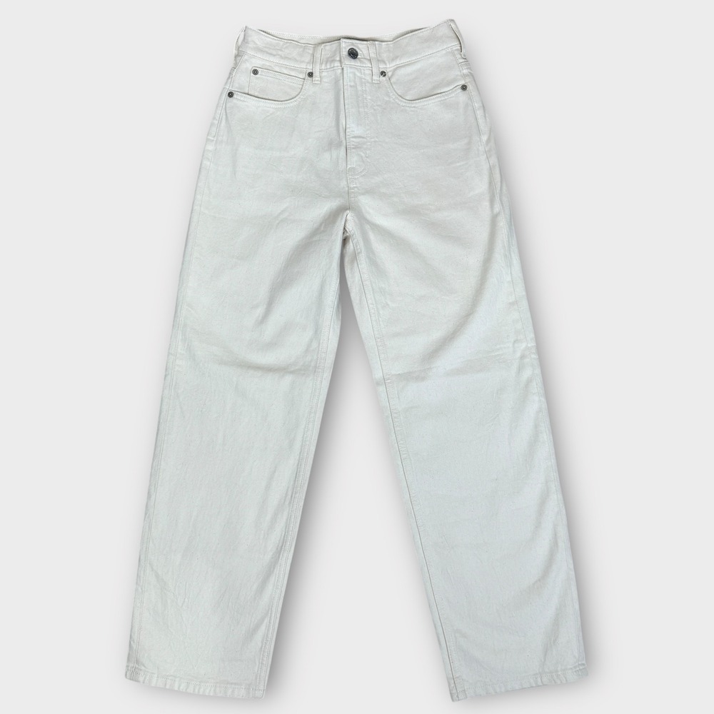Everlane The Gardener Jean Womens 28R Cream Speck High Rise Wide Leg Denim
